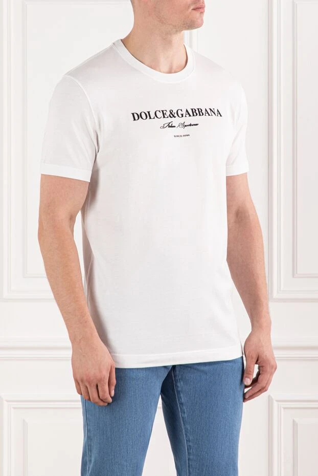 Dolce & Gabbana чоловічі футболки з бавовни з чорним принтом бренду 190131 - фото 3