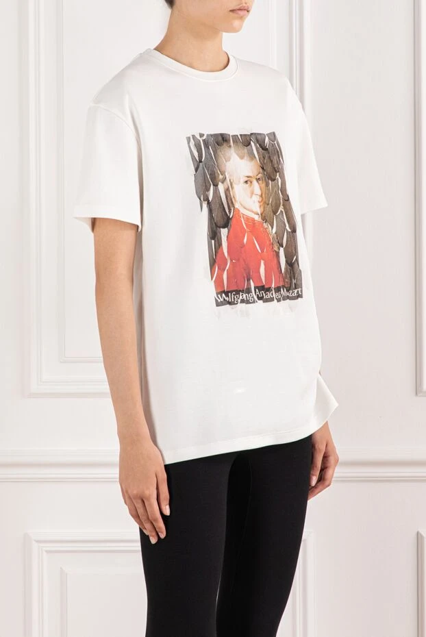 Loewe white t-shirt with artistic print of mozart's portrait 190149 - photo 3