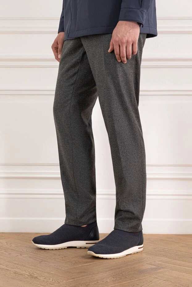 Loro Piana ультралегкі кросівки 360 lp flexy walk із вовни з обробкою із телячої шкіри сірі 190213 - фото 2