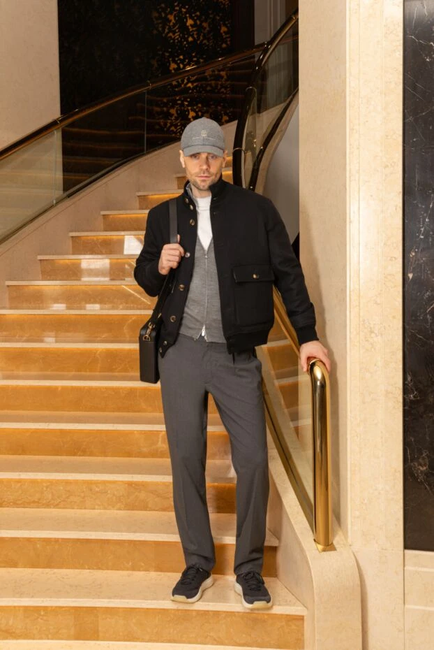 Loro Piana кросівки 410 lp з вовняного трикотажу із замшею на носінні сірі 190217 - фото 2