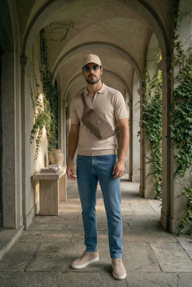 Loro Piana бейсболка в приглушенном бежевом оттенке c вышитым тональным логотипом 190227 - фото 2