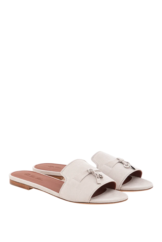Loro Piana сандалии summer charms серые женские из козьей замши 190327 - фото 2