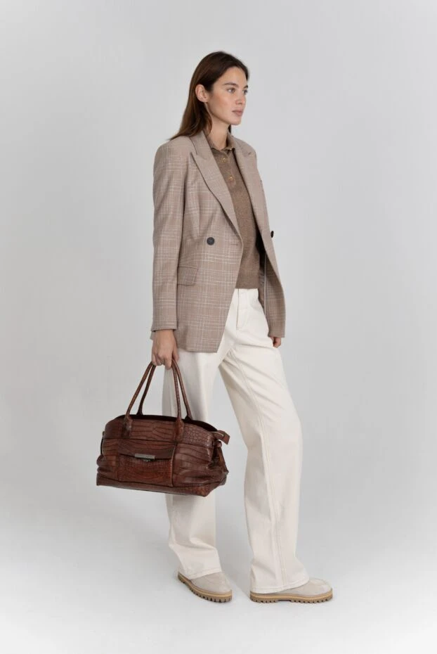 Brunello Cucinelli soft brown crocodile leather tote bag 190336 - photo 3