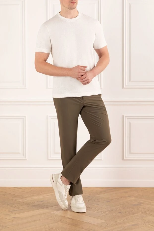 PT01 (Pantaloni Torino) чоловічі штани прямого крою коричневого кольору із застібкою на блискавку 190365 - фото 2