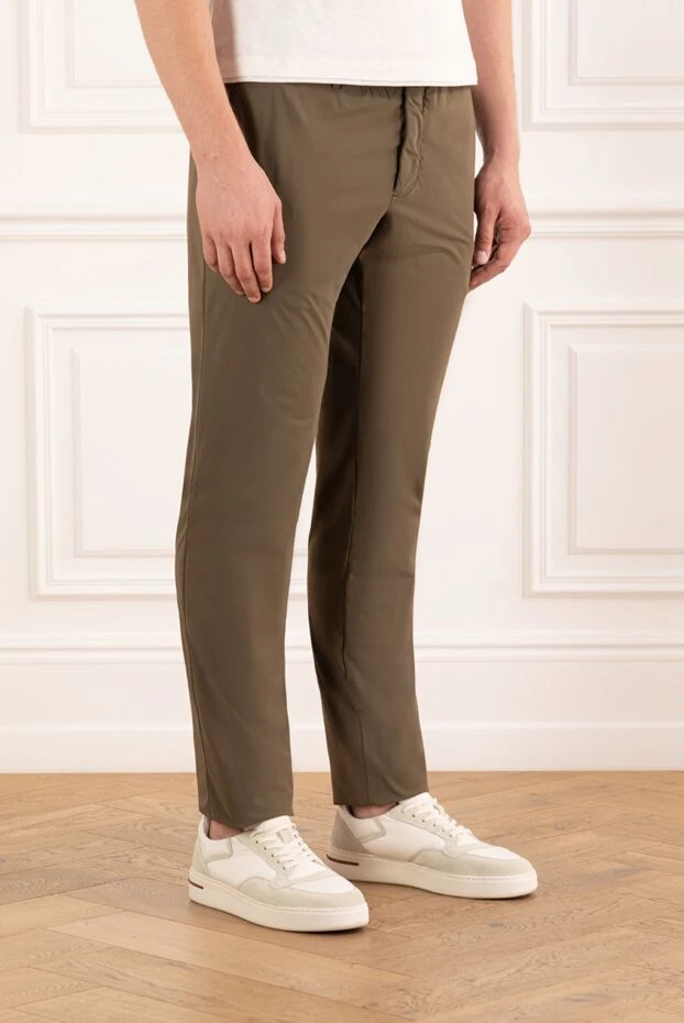 PT01 (Pantaloni Torino) чоловічі штани прямого крою коричневого кольору із застібкою на блискавку 190365 - фото 3