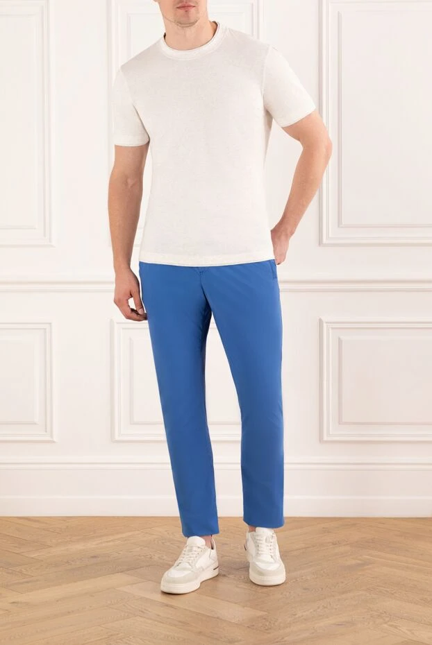 PT01 (Pantaloni Torino) штани чоловічі блакитні з легкої тканини з утяжкою на талії 190367 - фото 2