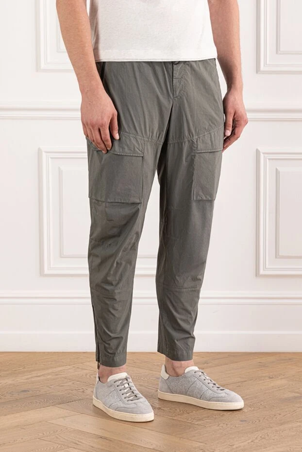 PT01 (Pantaloni Torino) штани чоловічі зелені карго прямого крою з регульованим поясом 190369 - фото 3