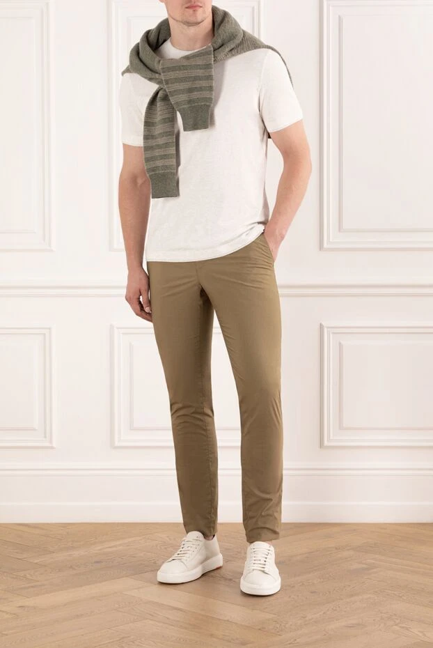 PT01 (Pantaloni Torino) чоловічі штани карамельного кольору з еластичним елементом і шнурком 190374 - фото 2