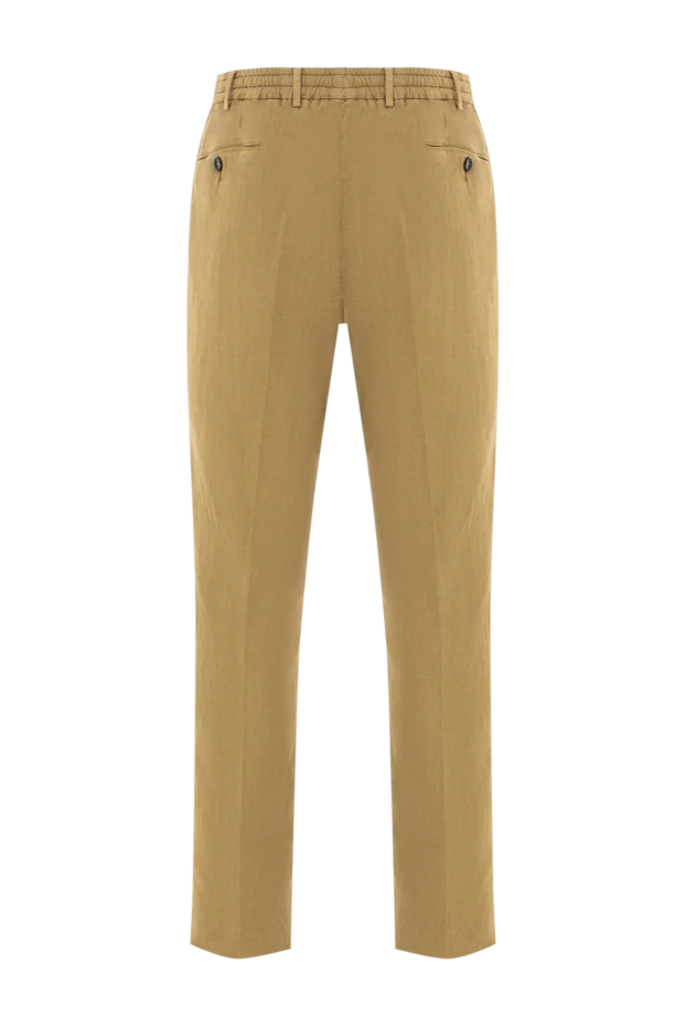 PT01 (Pantaloni Torino) мужские брюки хлопковые коричневые с застежкой на пуговицу и шнурок 190376 - фото 2