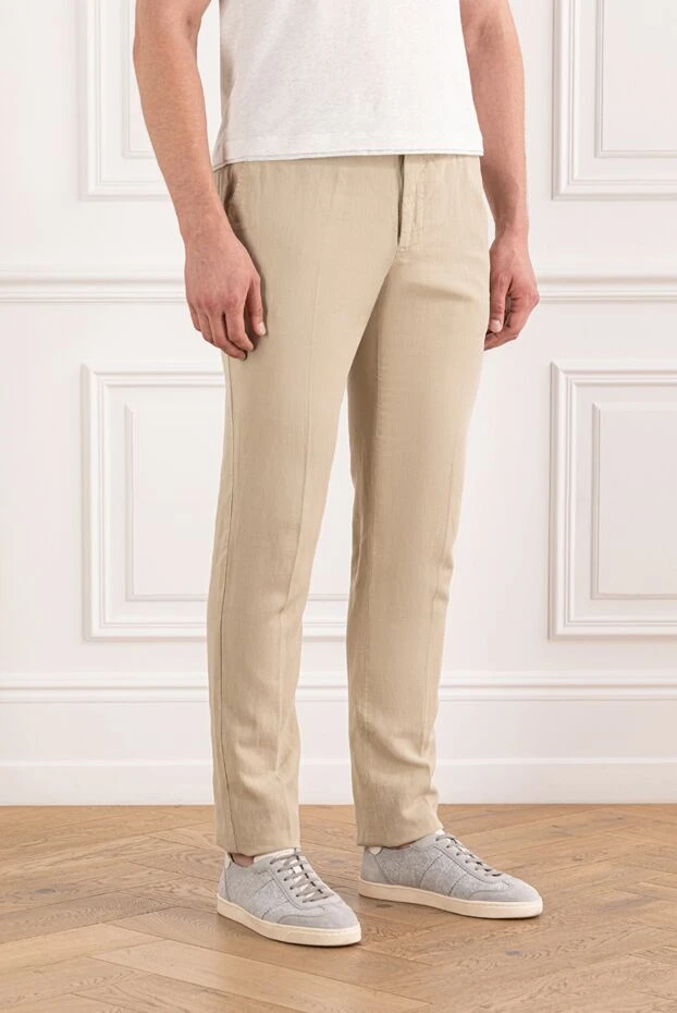 PT01 (Pantaloni Torino) штани чоловічі базові бежеві зі шнурком та застібкою на гудзик 190379 - фото 3