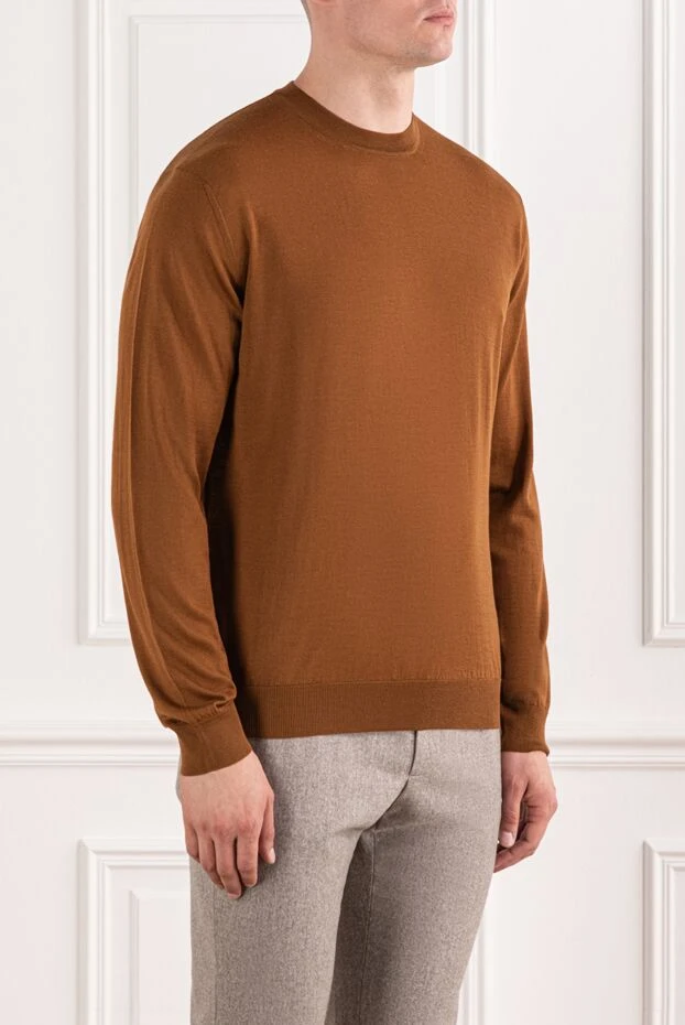 Cesare di Napoli men's jumper made of natural wool terracotta 190420 - photo 3