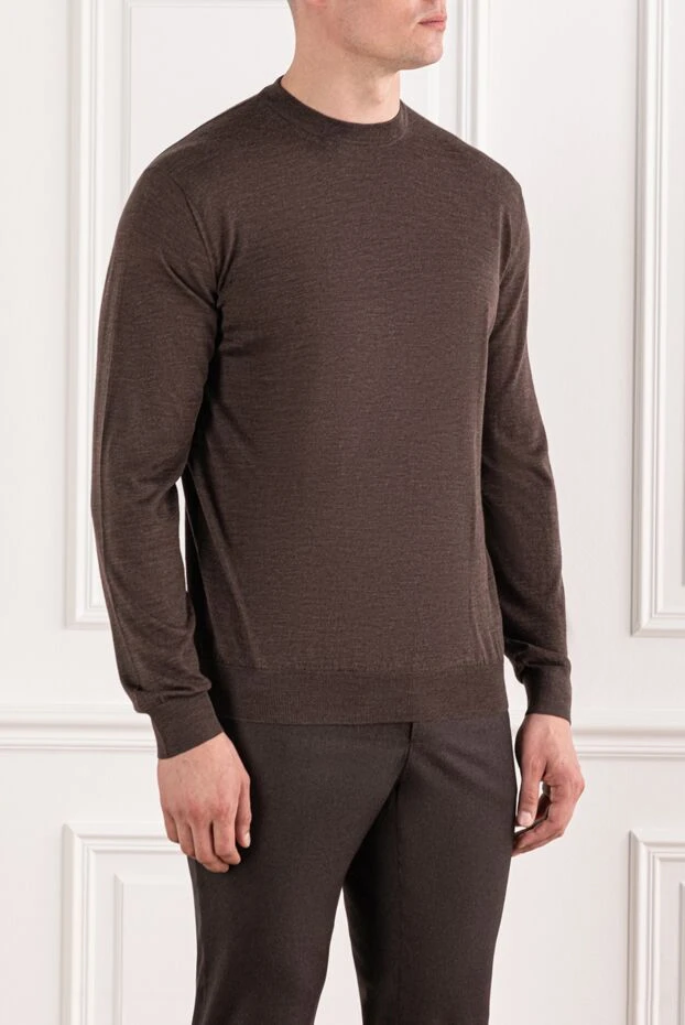 Cesare di Napoli brown wool jumper in a minimalist style 190427 - photo 3