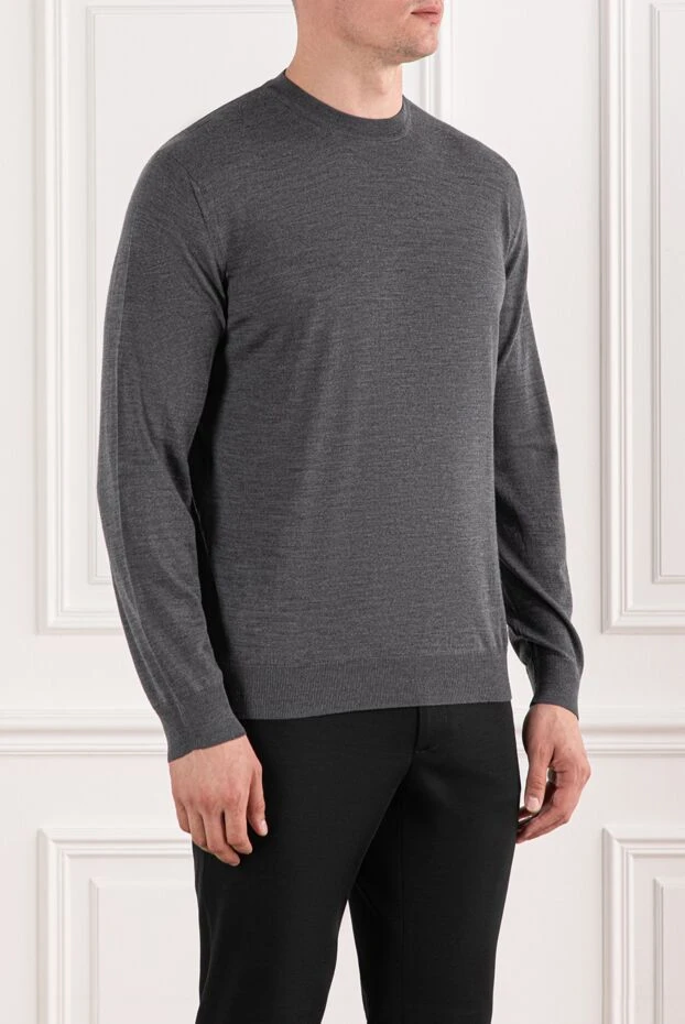 Cesare di Napoli fine wool jumper in grey shade 190429 - photo 3