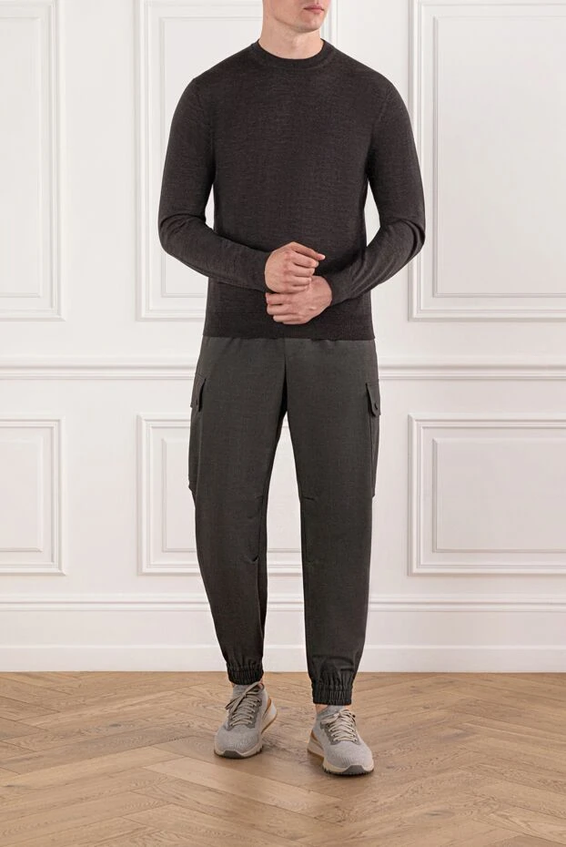Cesare di Napoli wool jumper with long sleeves in coffee shade 190432 - photo 2