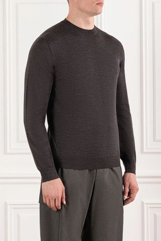 Cesare di Napoli wool jumper with long sleeves in coffee shade 190432 - photo 3