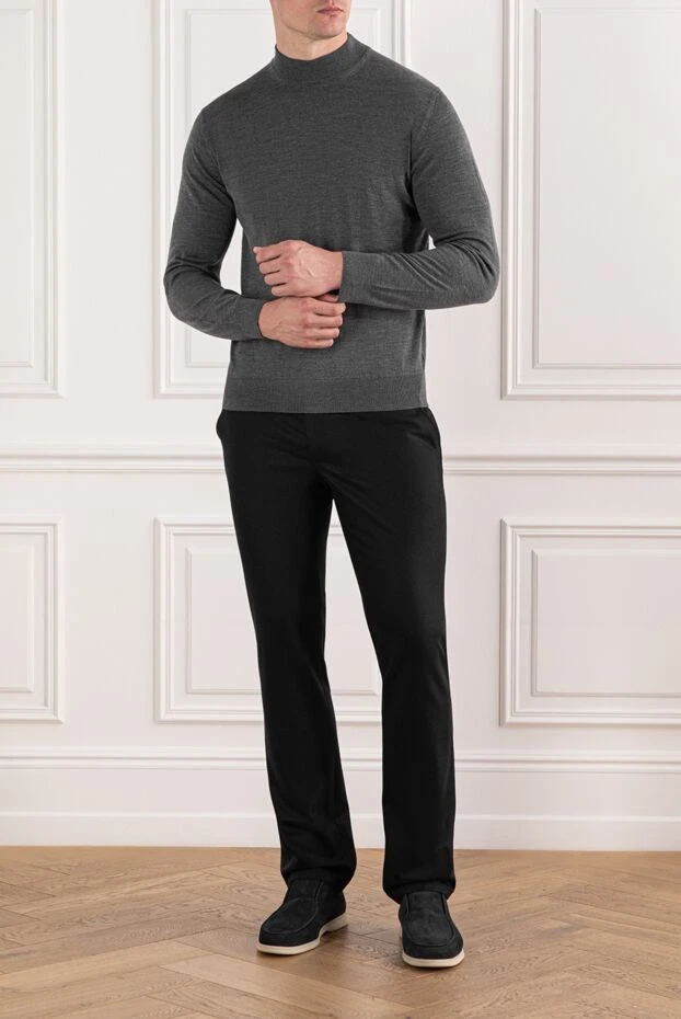 Cesare di Napoli men's grey wool turtleneck sweater 190464 - photo 2