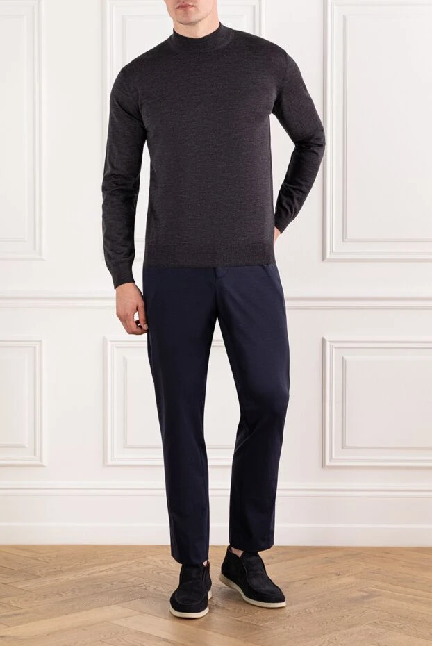 Cesare di Napoli dark grey textured knit wool jumper 190465 - photo 2