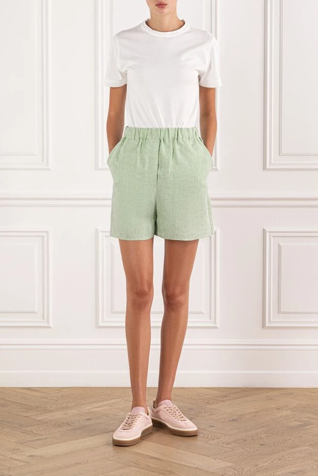 Loro Piana angelo green bermuda shorts made from signature aloe vera treated linen 190493 - photo 2