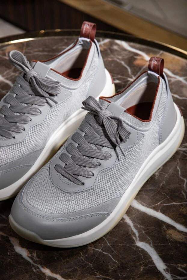 Loro Piana кроссовки 410 lp walk wish серые мужские из шерсти и натуральной кожи 190504 - фото 3