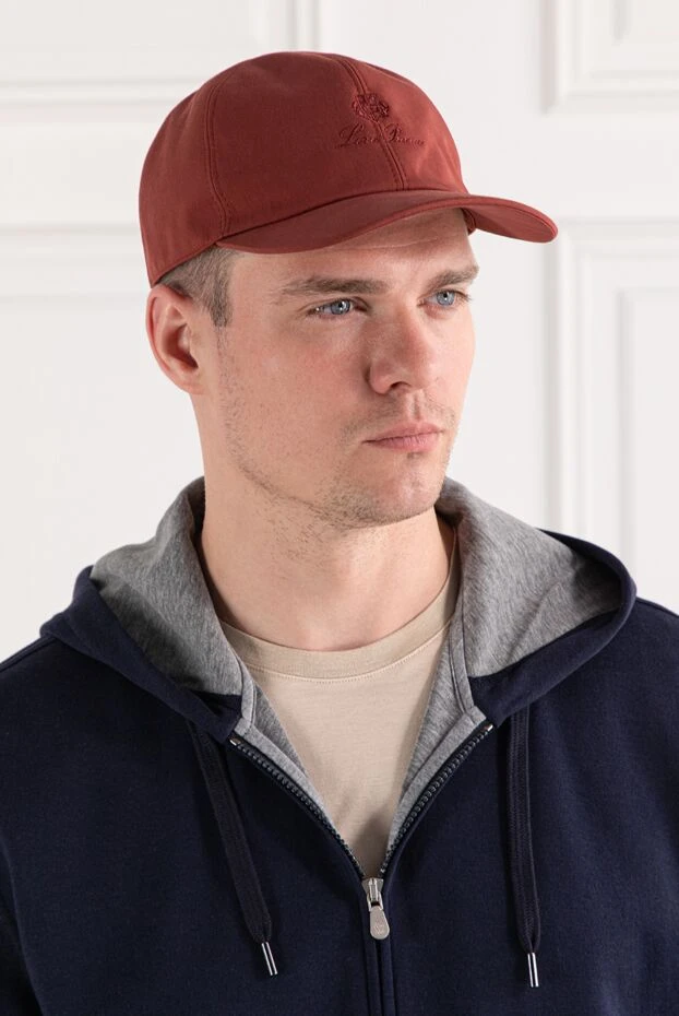Loro Piana men's baseball cap burgundy cotton gabardine with water-repellent impregnation 190513 - photo 2