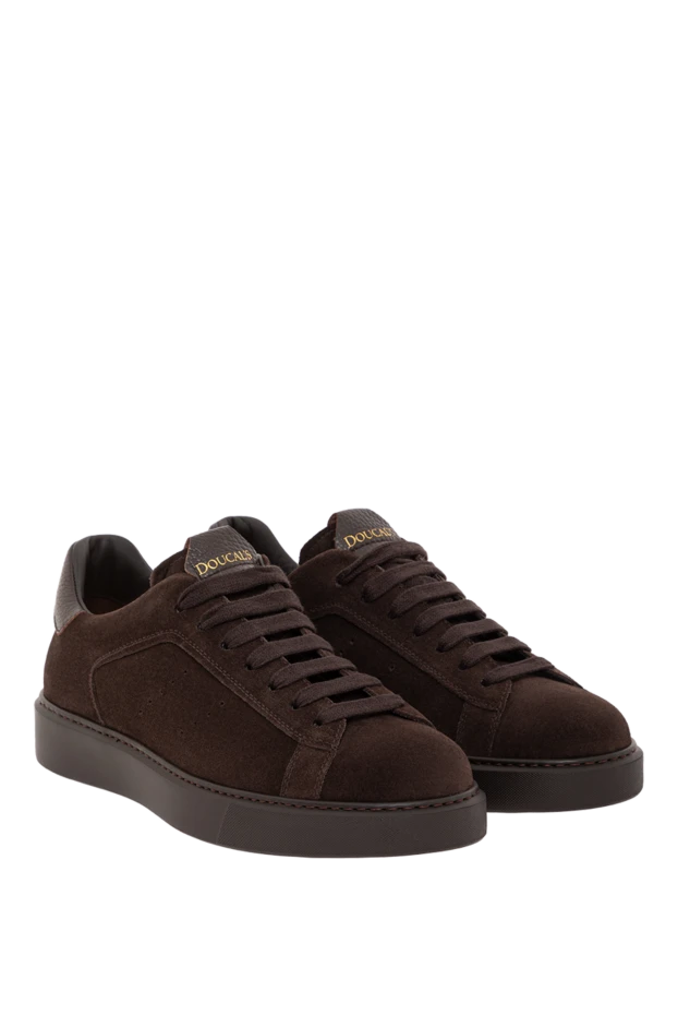 Doucal`s stylish suede sneakers with smooth lacing and soft trim 190538 - photo 3
