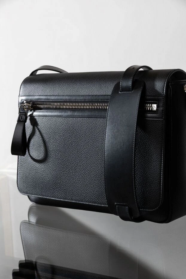 Tom Ford men's bag made of black leather with external zipper 190546 - photo 3