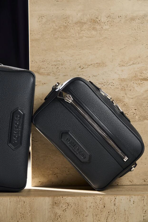 Tom Ford small messenger bag made of genuine black leather 190548 - photo 3