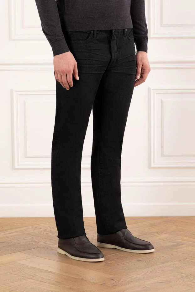 Tom Ford black stretch denim straight leg pants 190552 - photo 3
