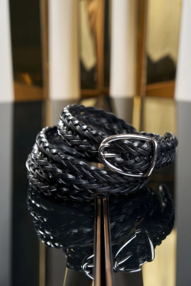 Универсальный плетеный ремень из кожи для современной одежды - фото 2