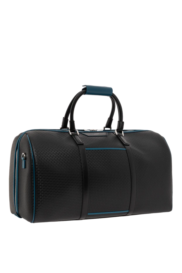 Serapian spacious bag made of black stepan coated canvas and eclipse black leather 190576 - photo 2