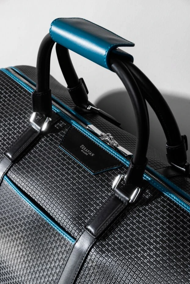 Serapian spacious bag made of black stepan coated canvas and eclipse black leather 190576 - photo 2
