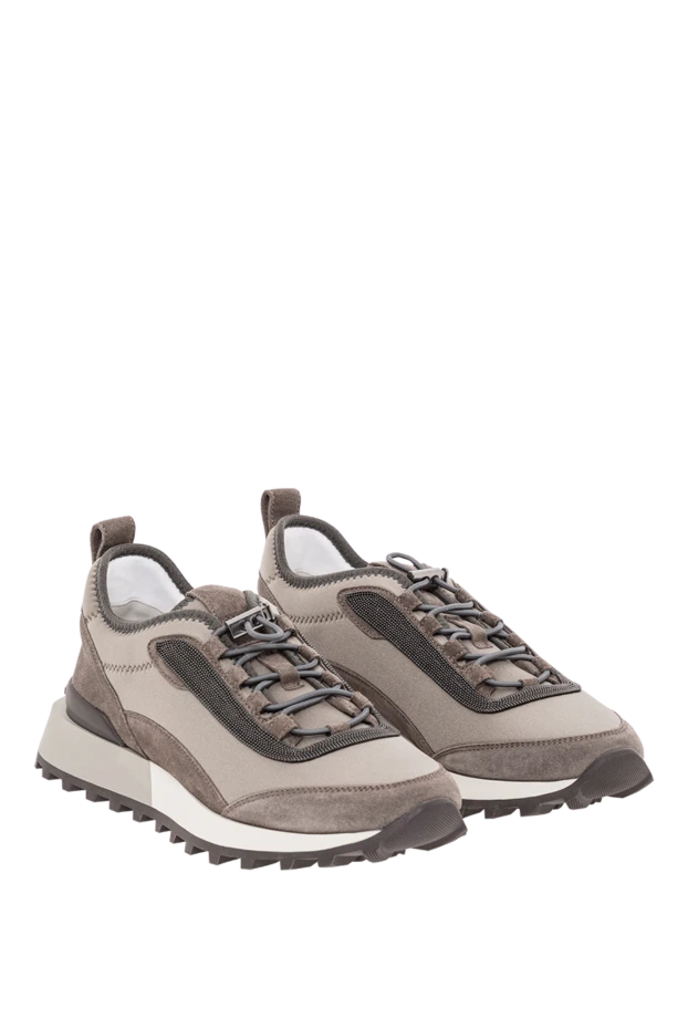 Brunello Cucinelli кроссовки из высокотехнологичной ткани и замши с элегантной кромкой 190579 - фото 3