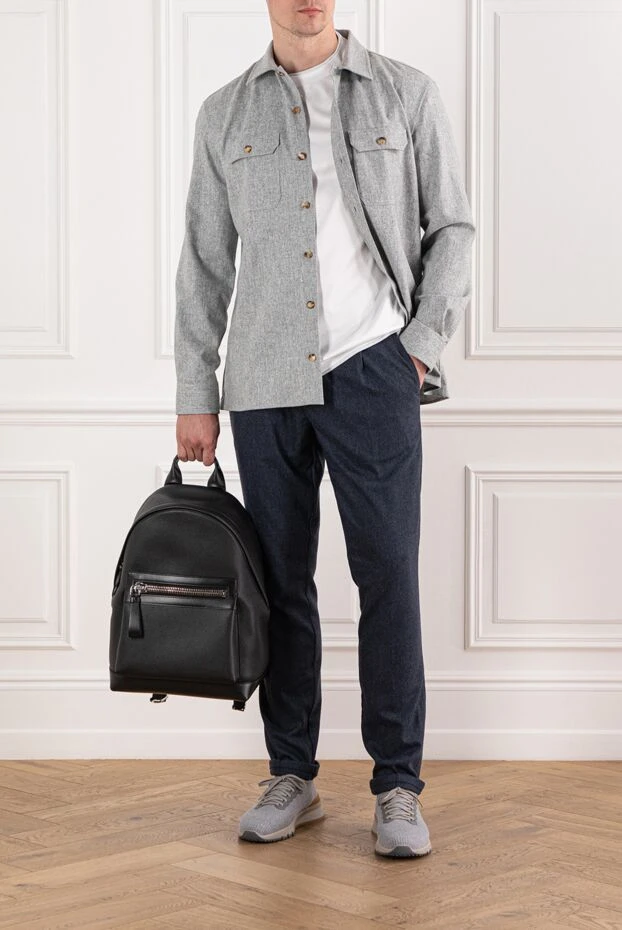 Brunello Cucinelli light gray wool shirt with patch pockets 190585 - photo 2