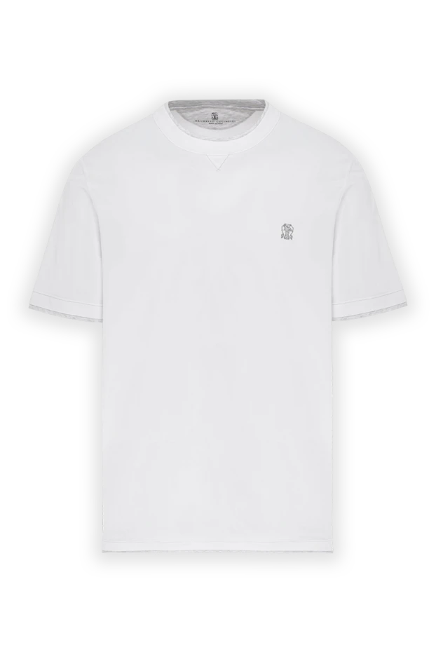 A classic white T-shirt with a imitation sweatshirt insert on the collar - photo 1
