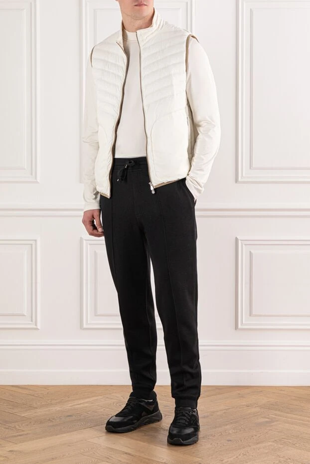 Brunello Cucinelli black knit trousers with a soft texture and drawstring 190590 - photo 2