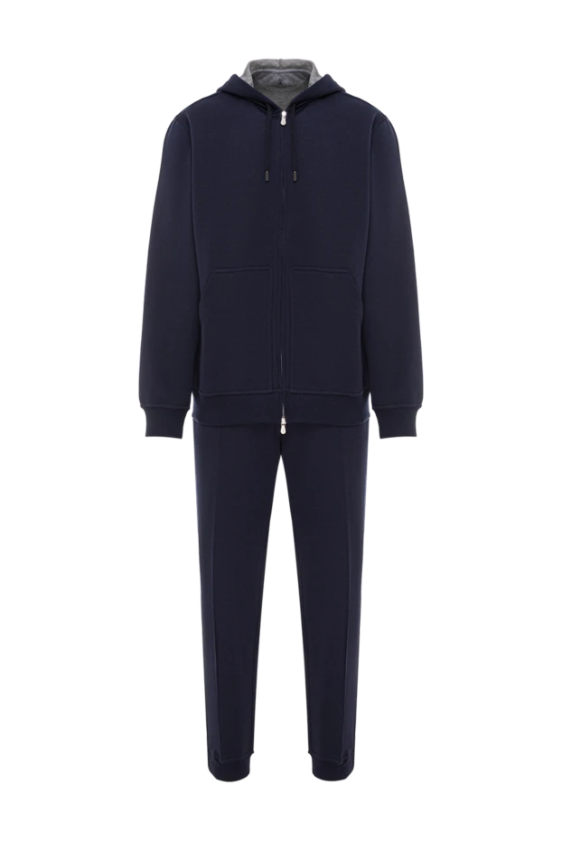 Brunello Cucinelli темно синій спортивний костюм з капюшоном та блискавкою 190593 - фото 1