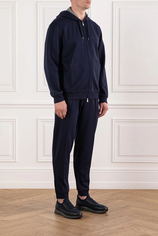 Brunello Cucinelli dark blue tracksuit with a hood and a zipper 190593 - photo 3
