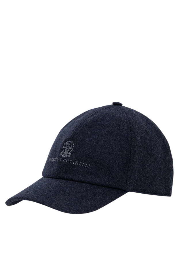 Brunello Cucinelli men's wool cap, dark blue, with brand embroidery 190594 - photo 3