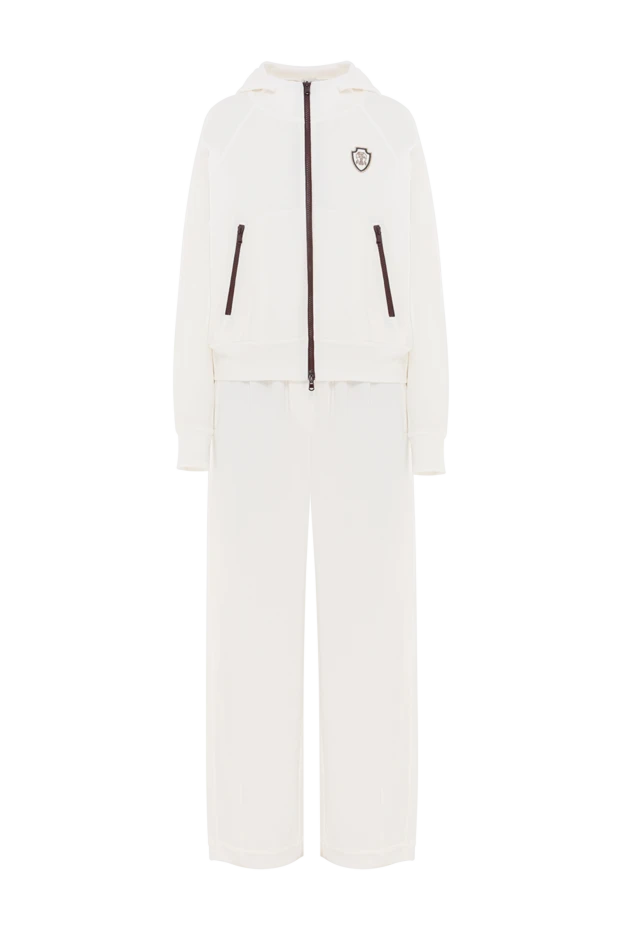 Brunello Cucinelli женский костюм белый casual style с контрастной фурнитурой 190598 - фото 1