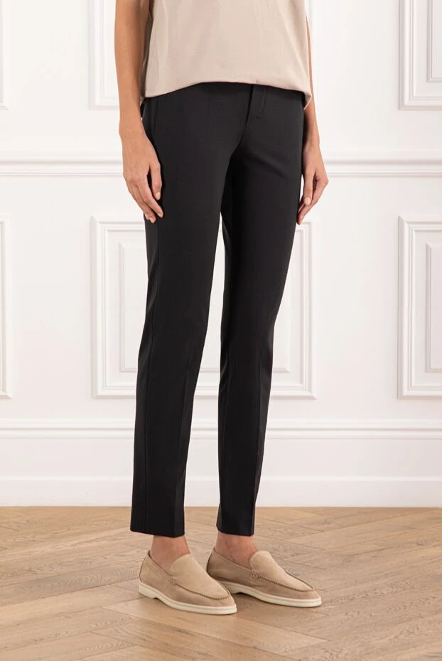 Brunello Cucinelli женские классические брюки чёрного цвета лаконичного дизайна 190604 - фото 3