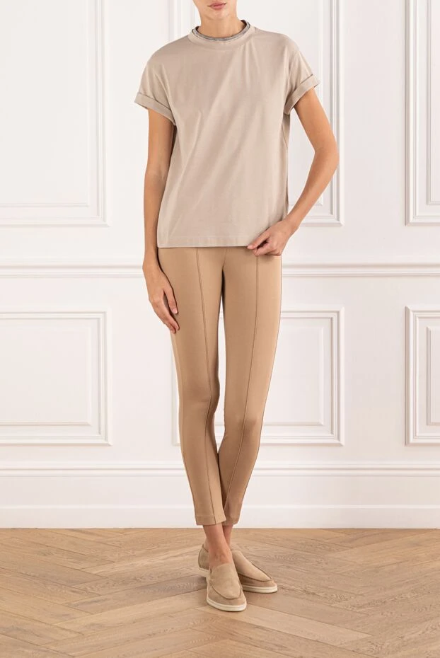 Brunello Cucinelli loose-fitting beige blouse with monili decoration 190614 - photo 2