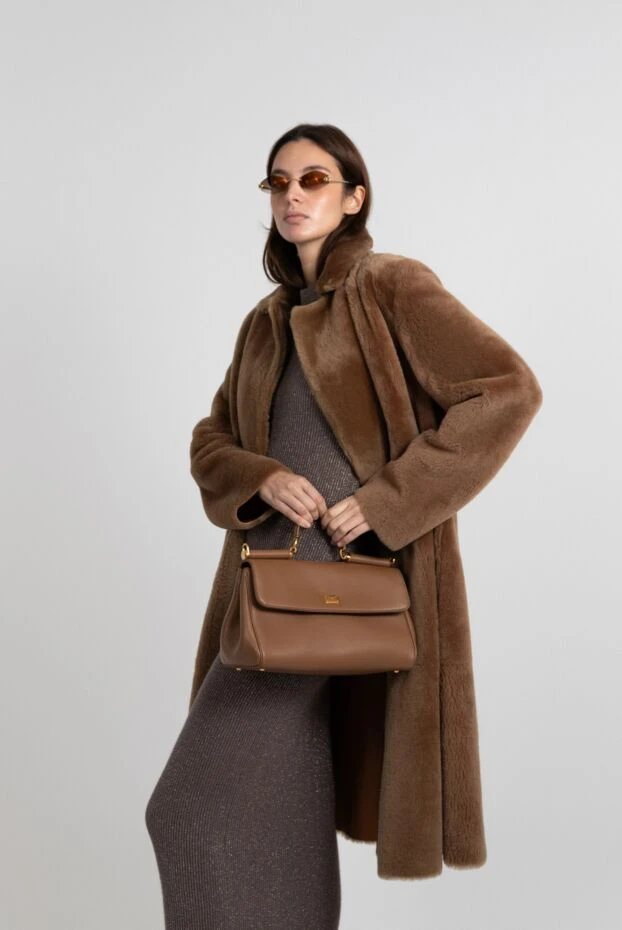 Dolce & Gabbana женская сумка my sicily среднего размера из телячьей кожи плонже 190647 - фото 2