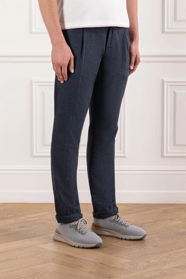 Scissor Scriptor dark blue wool and cashmere trousers with a comfortable fit 190679 - photo 3