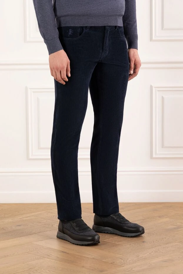 Scissor Scriptor dark blue corduroy trousers with a crocodile patch 190684 - photo 3