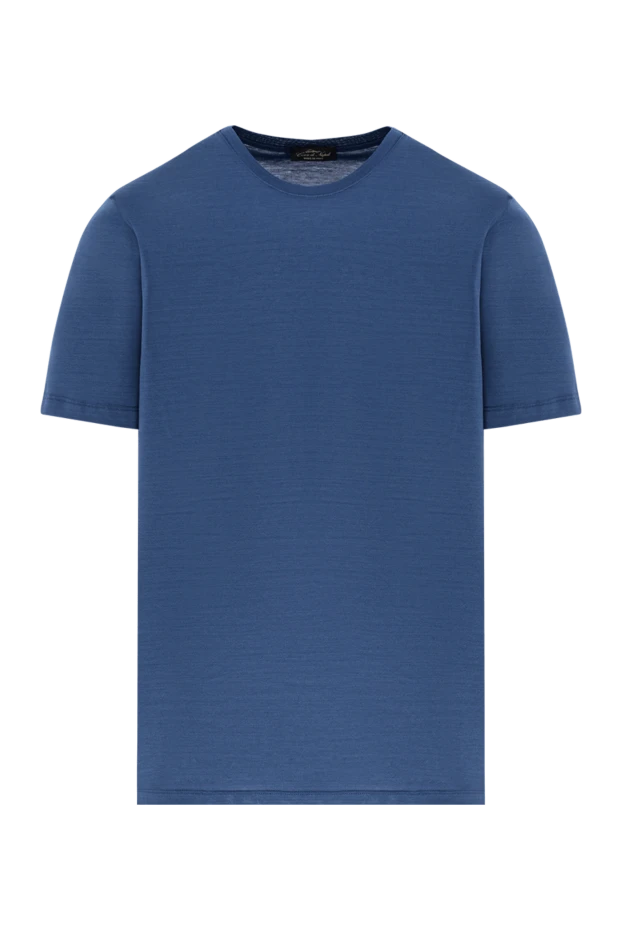 Cesare di Napoli a simple men's t-shirt in deep blue with a straight cut (markdown) 197969 - photo 1