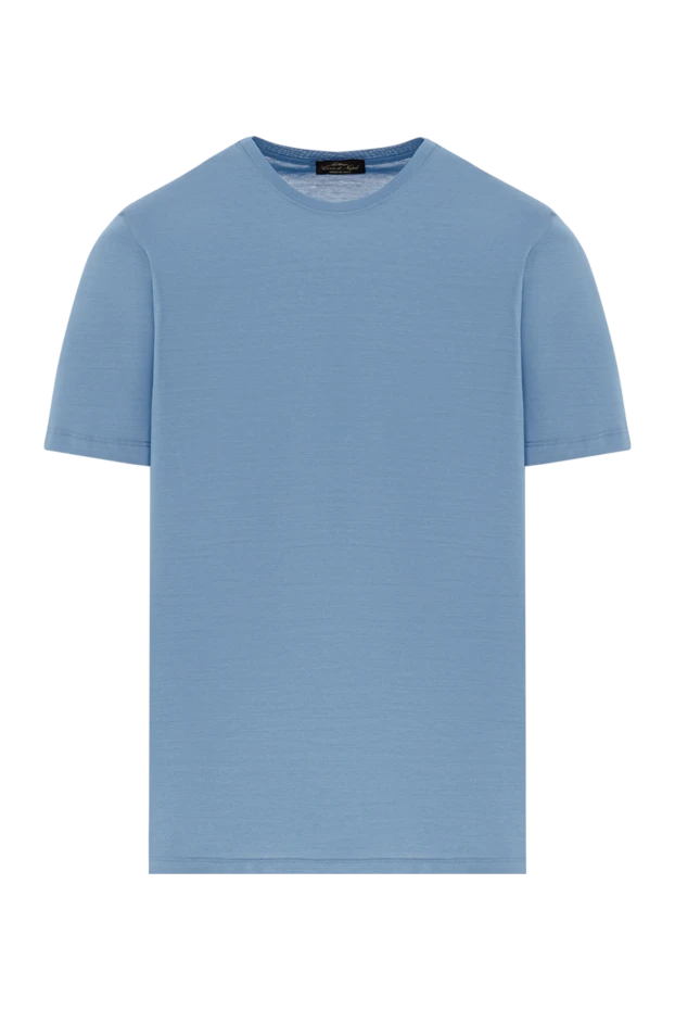 Cesare di Napoli sky blue cotton t-shirt with a slight satin sheen 196964 - photo 1
