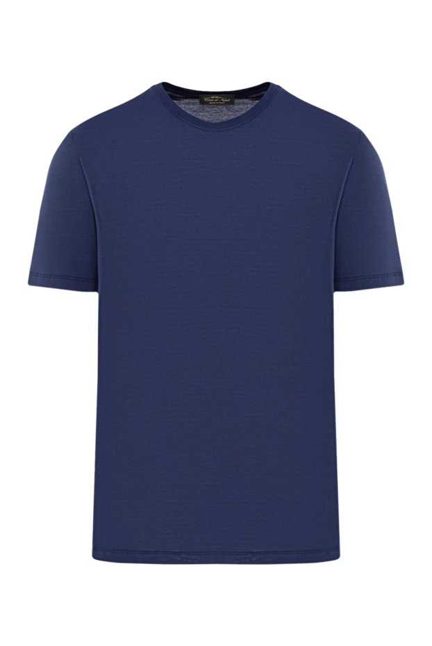 Cesare di Napoli men's basic cotton t-shirt in cobalt color 196980 - photo 1