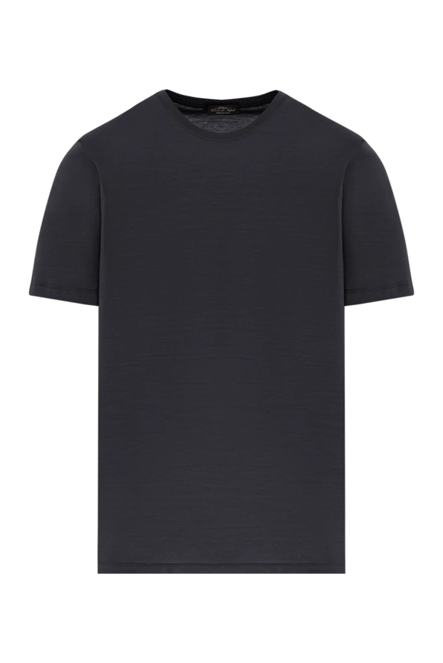 Cesare di Napoli men's cotton t-shirt, black, classic, with a slight sheen (markdown) 197965 - photo 1