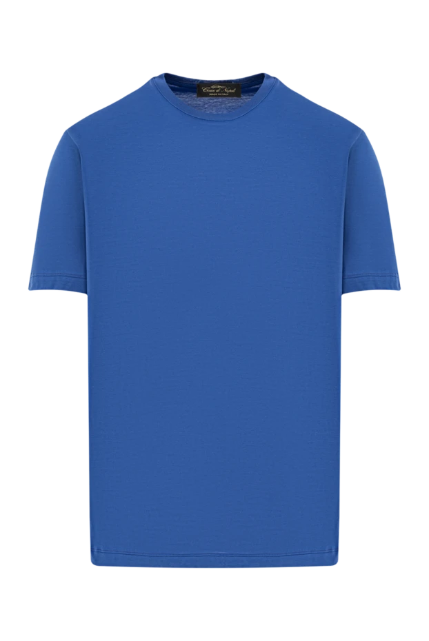 Cesare di Napoli men's cotton t-shirt, deep blue, solid color 196972 - photo 1