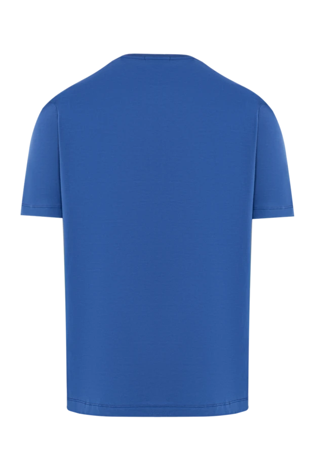 Cesare di Napoli men's cotton t-shirt, deep blue, solid color 196972 - photo 2
